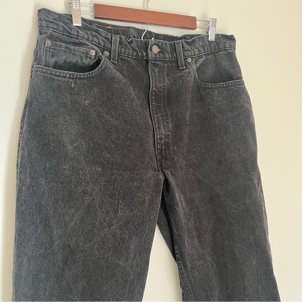 Levi’s 550 Relaxed Fit Tapered Leg Size 38/30 Vintage 90’s Black Denim Jeans - Picture 2 of 12
